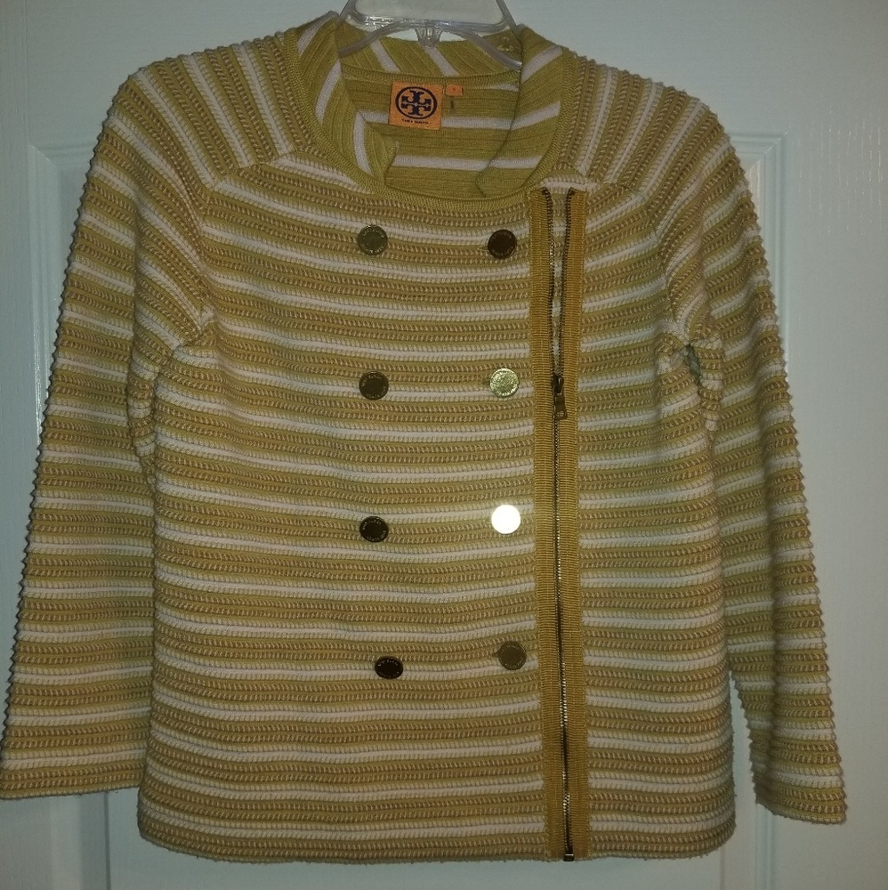 Tory Burch Gold and cream Sweater/Jacket